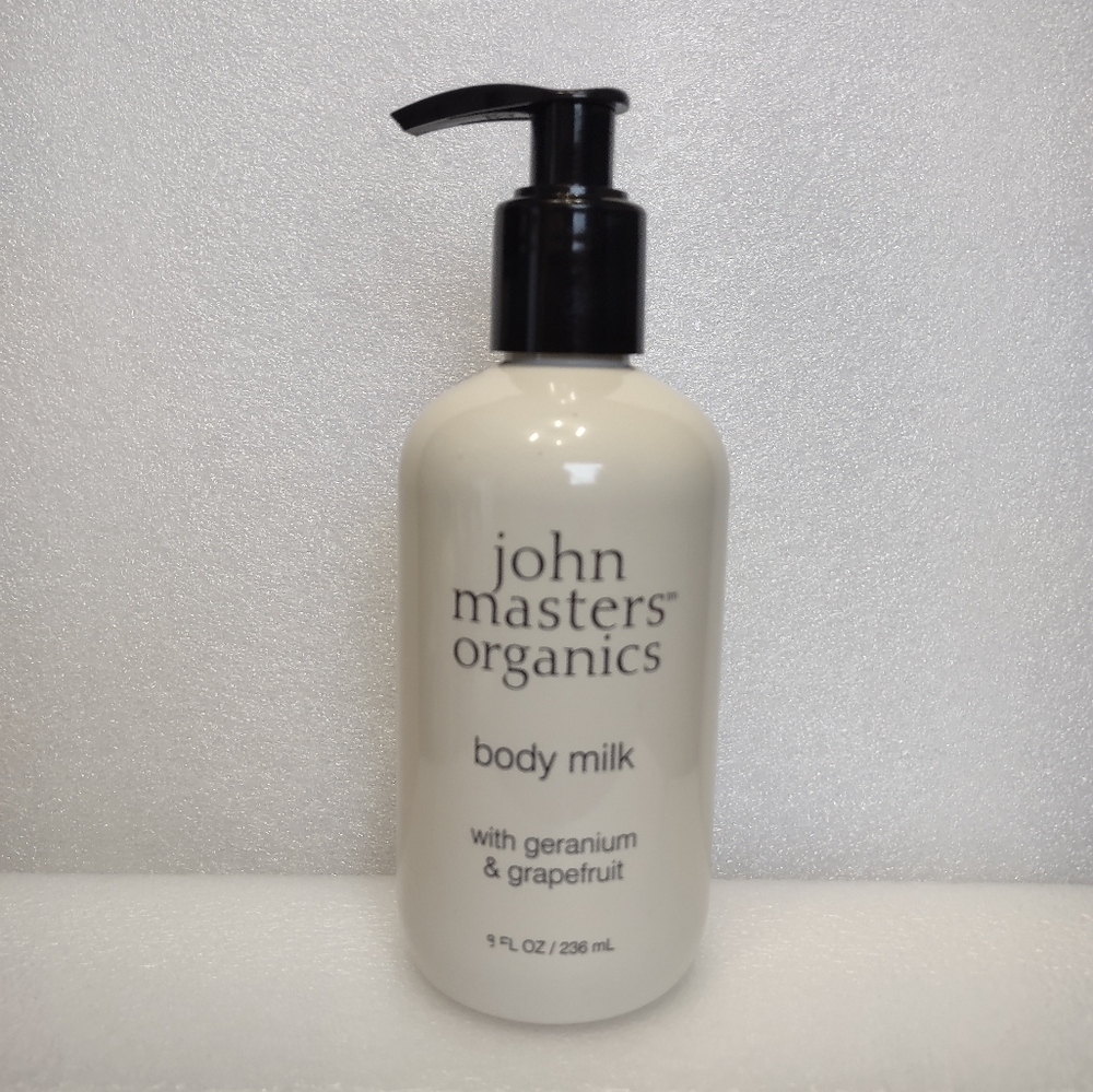 2/$35 BNIP John Masters Organics Body Milk with Geranium & Grapefruit 8oz/236mL